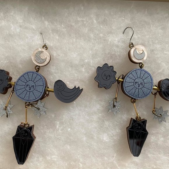 LouClarke Studio Space Oddity Illustrated Earrings - Picture 1 of 4